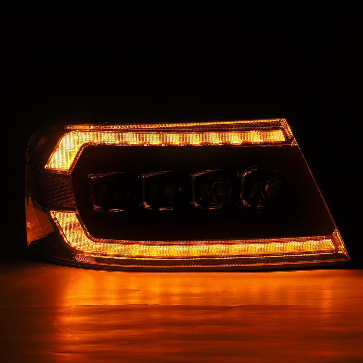 AlphaRex 880128 04-08 Ford F-150 (No 2004 Heritage) NOVA-Series LED Projector Headlights Alpha-Black with Activation Light / Sequential Signal