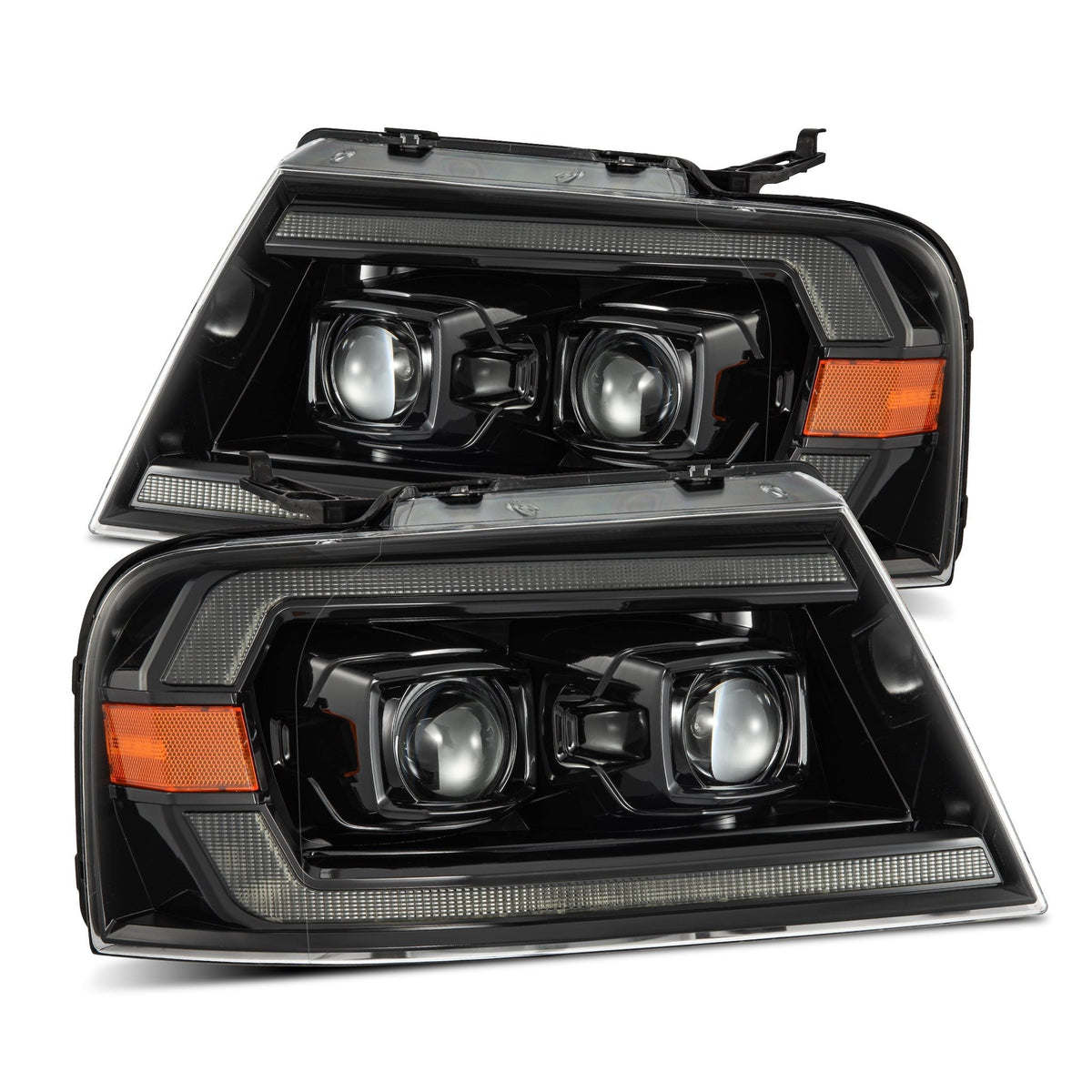 AlphaRex 880134 04-08 Ford F150 PRO-Series Projector Headlights Alpha-Black w/ Sequential Signal and DRL