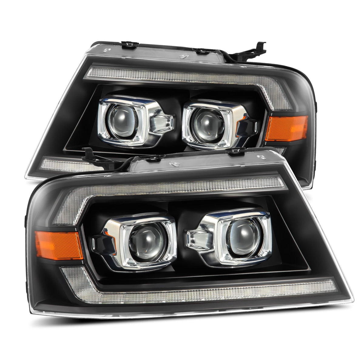 AlphaRex 880135 04-08 Ford F150 PRO-Series Projector Headlights Black w/ Sequential Signal and DRL