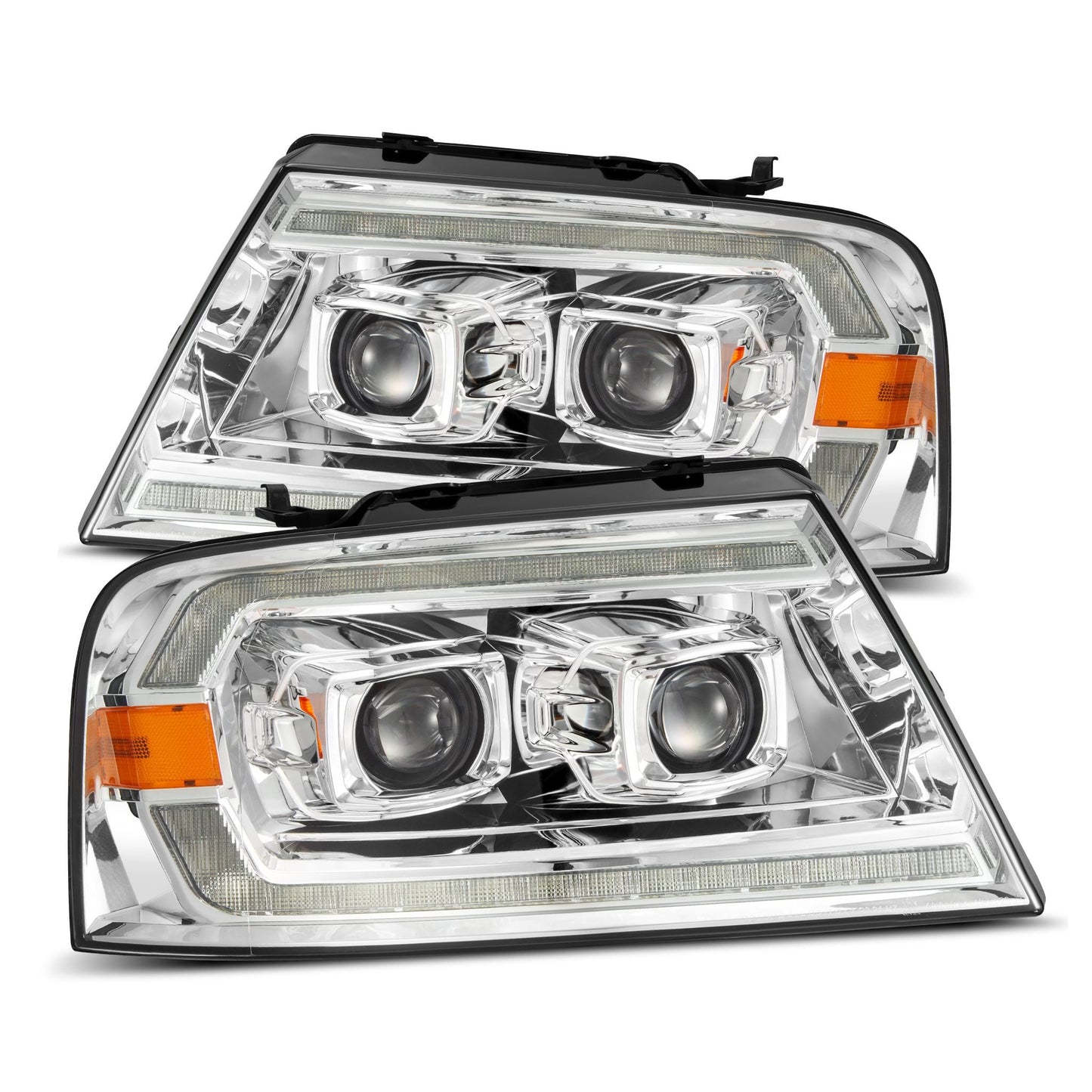 AlphaRex 880136 04-08 Ford F150 PRO-Series Projector Headlights Chrome w/ Sequential Signal and DRL