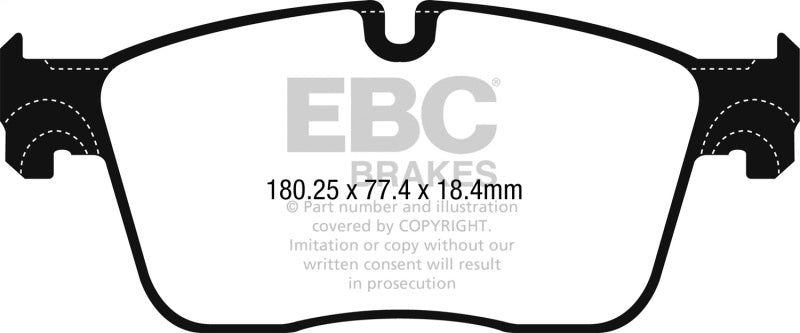 EBC 2016+ Jaguar F-Pace 2.0L TD (180) Yellowstuff Front Brake Pads DP42253R