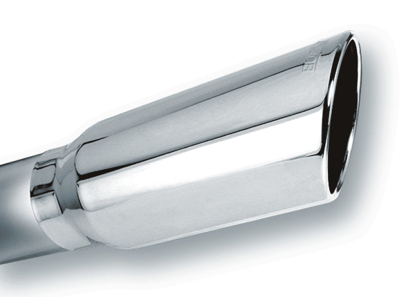 Borla 20249 4in Inlet 5in Round Rolled Angle Cut w/ Clamp x 14in Long Exhaust Tip - #20249