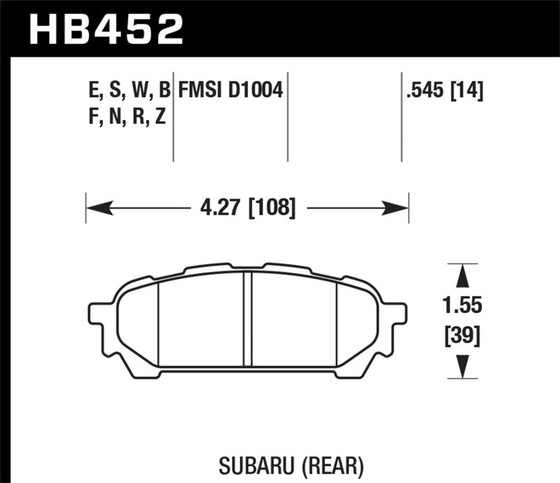 Hawk Performance HB452B.545 HPS 5.0 Street Brake Pads