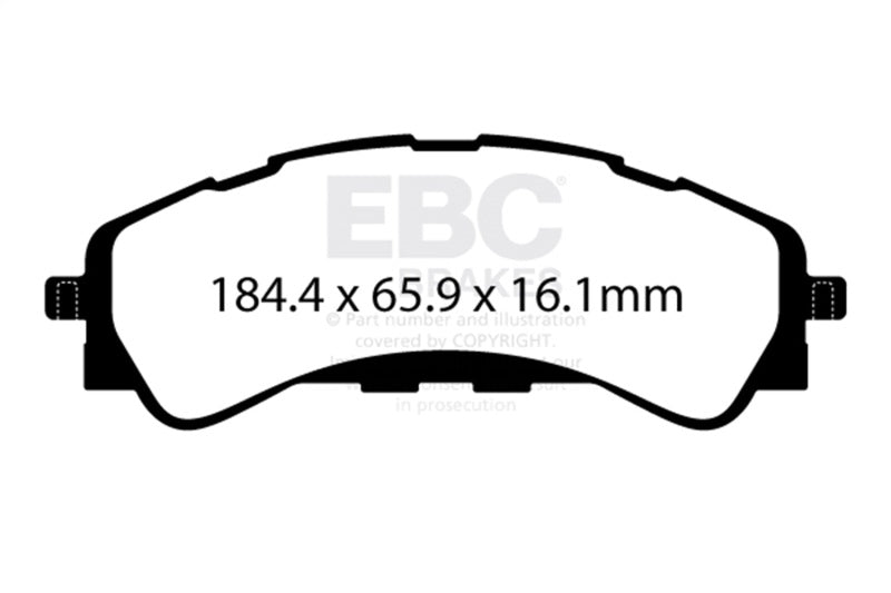 EBC 2019+ Ford Ranger 2WD 2.3T Yellowstuff Front Brake Pads DP43107R