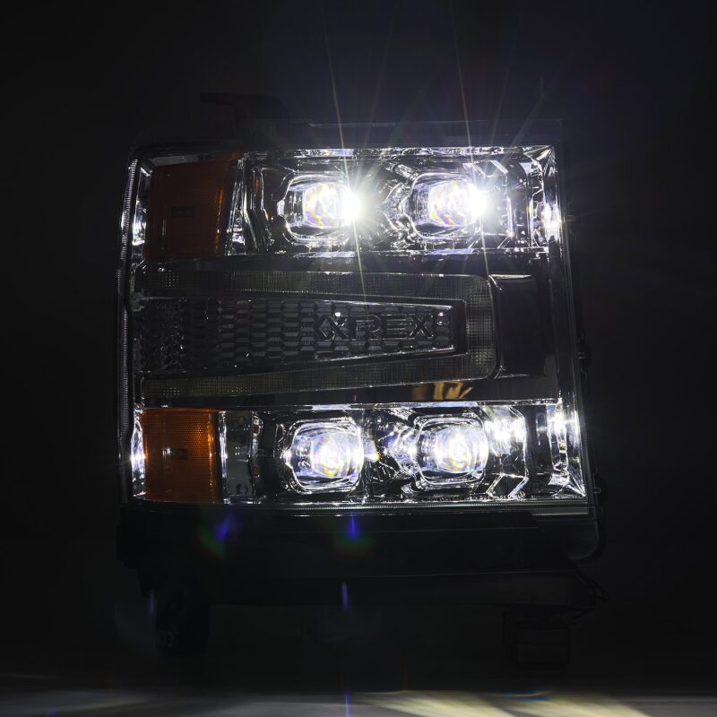 AlphaRex 880238 16-18 Chevrolet 1500 HD NOVA-Series LED Projector Headlights Chrome with Activation Light/Sequential Signal & DRL(Req 810023)