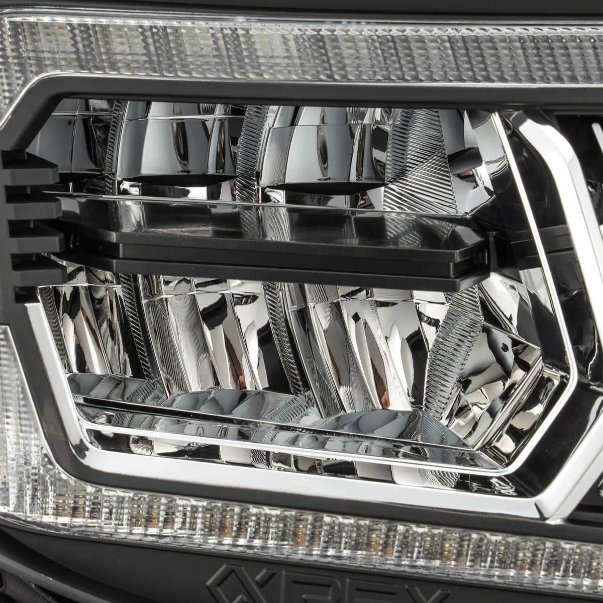 AlphaRex 880735 05-11 Toyota Tacoma LUXX Crystal Headlights Plank Style Design Black with Activation Light/DRL