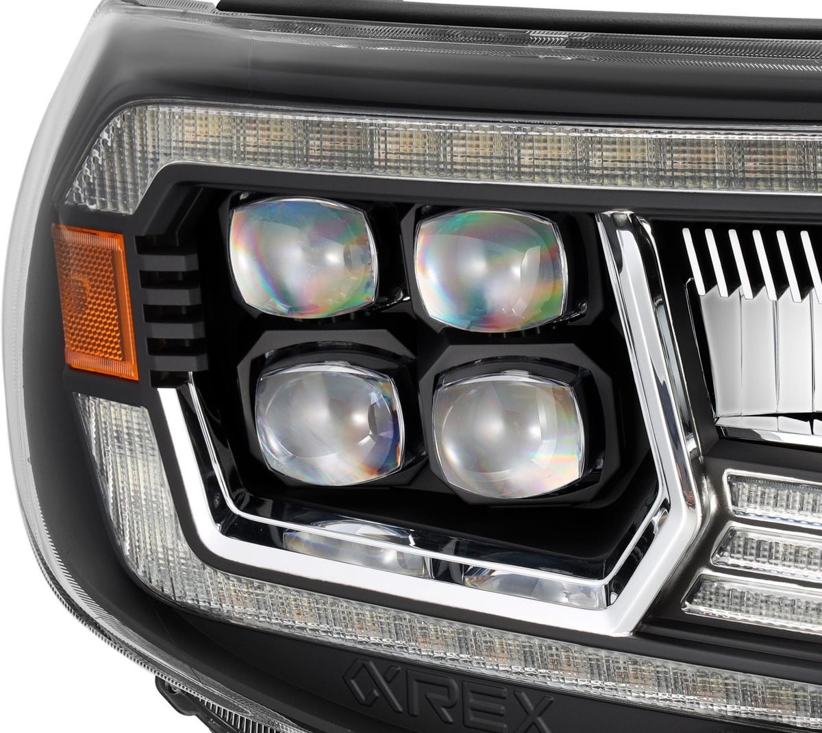AlphaRex 880742 05-11 Toyota Tacoma NOVA LED Projector Headlights Plank Style Black with Activation Light/DRL