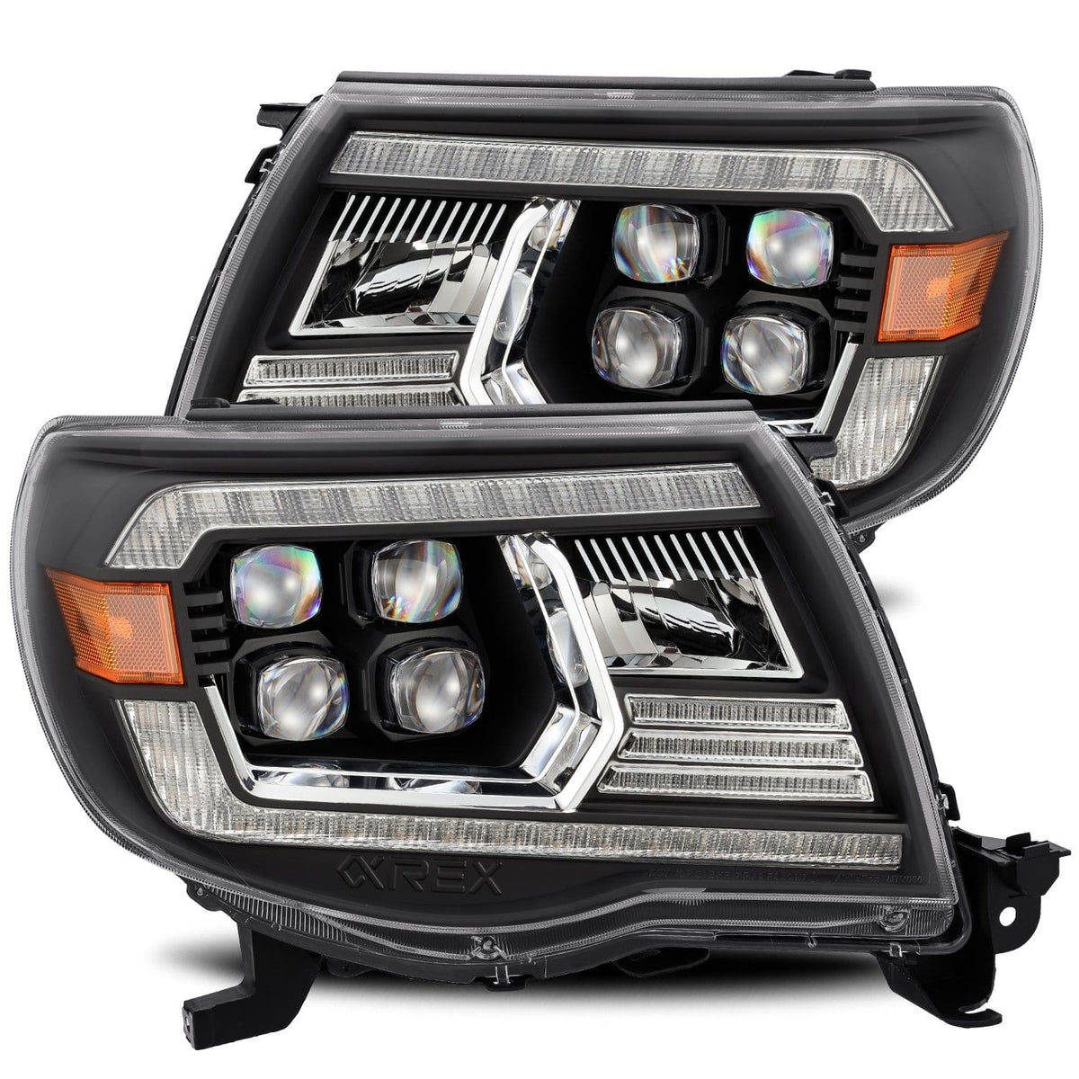 AlphaRex 880742 05-11 Toyota Tacoma NOVA LED Projector Headlights Plank Style Black with Activation Light/DRL
