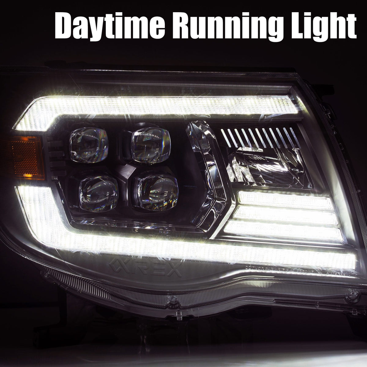 AlphaRex 880742 05-11 Toyota Tacoma NOVA LED Projector Headlights Plank Style Black with Activation Light/DRL