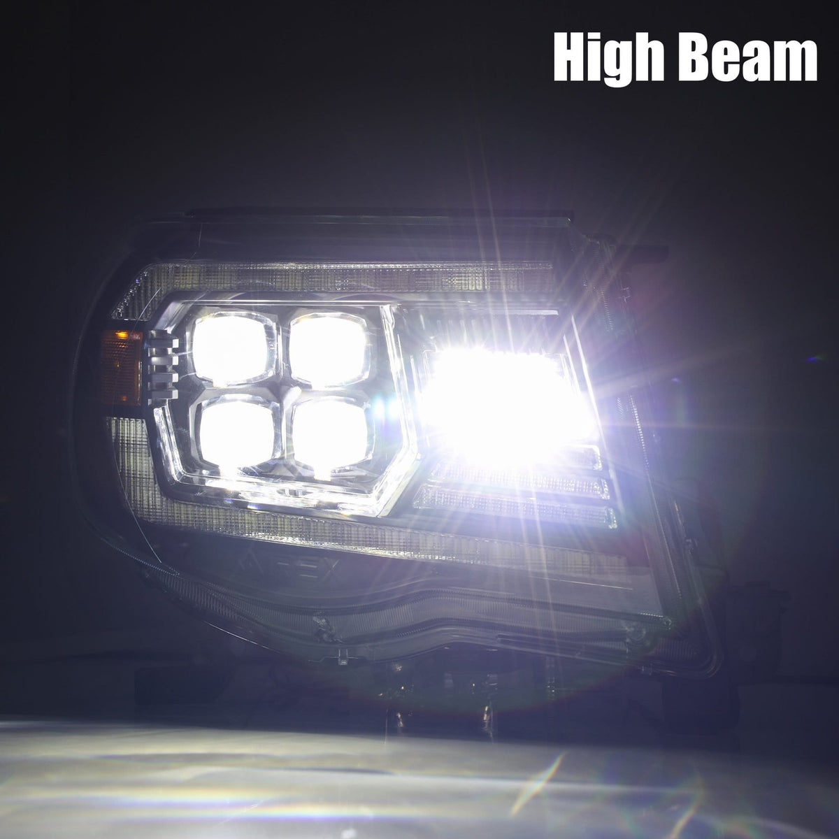 AlphaRex 880742 05-11 Toyota Tacoma NOVA LED Projector Headlights Plank Style Black with Activation Light/DRL