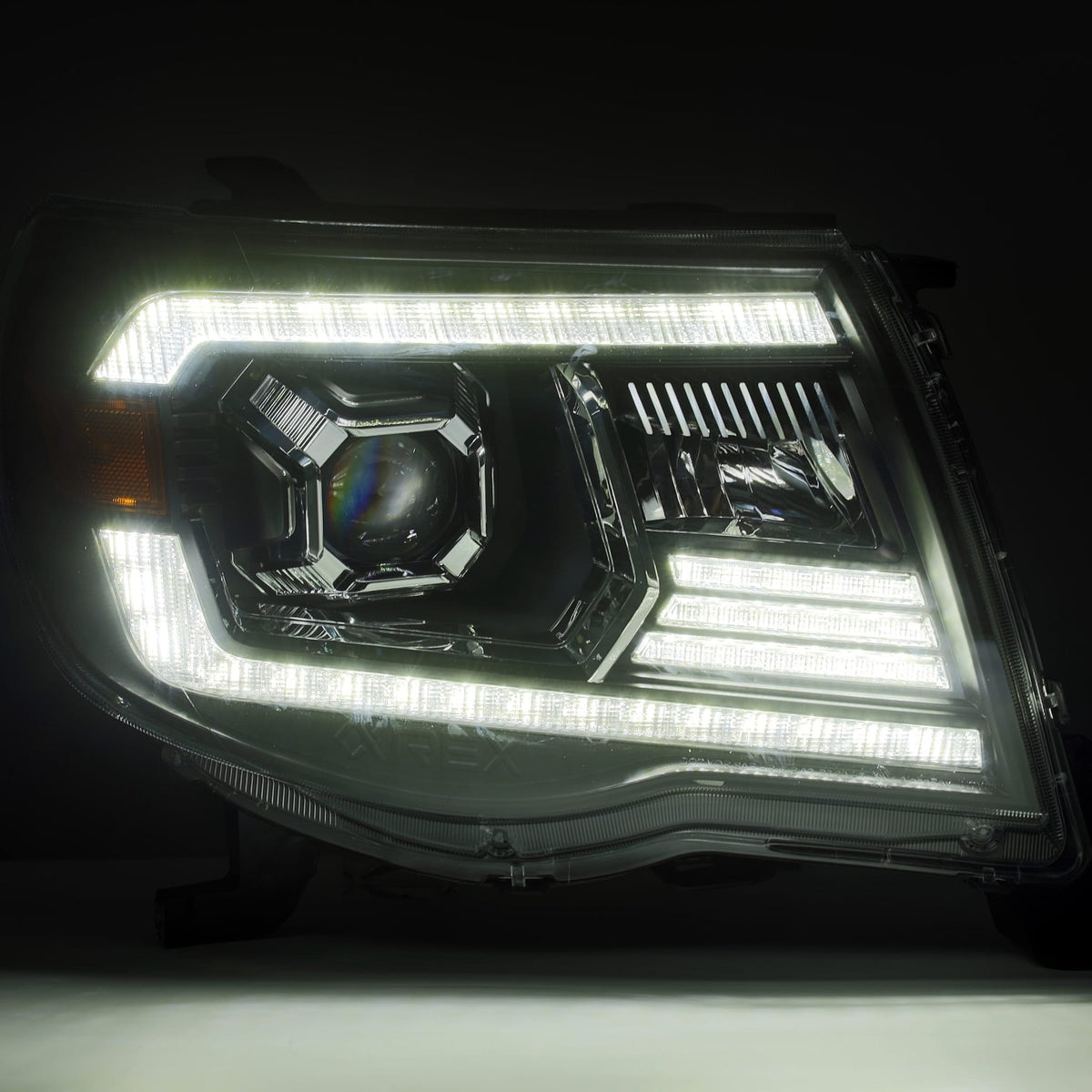 AlphaRex 880737 05-11 Toyota Tacoma PRO-Series Projector Headlights Plank Style Design Chrome with DRL