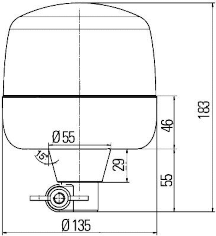 HELLA 010979011 RotaLED Amber LED Beacon 12/24V Flex Mount