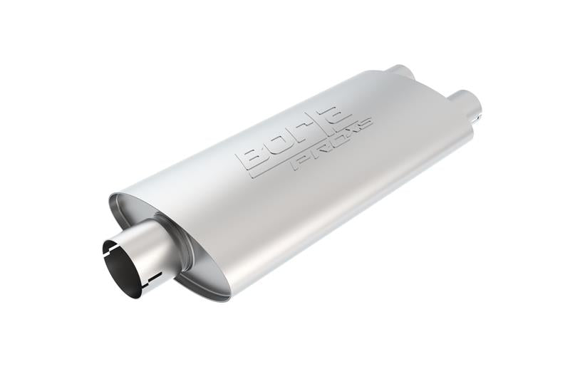 Borla 400485 Universal Center/Dual Oval 2.5in In/Dual 2.5in Out 19in x 4in x 9.5in Notched PRO-XS Muffler - #400485