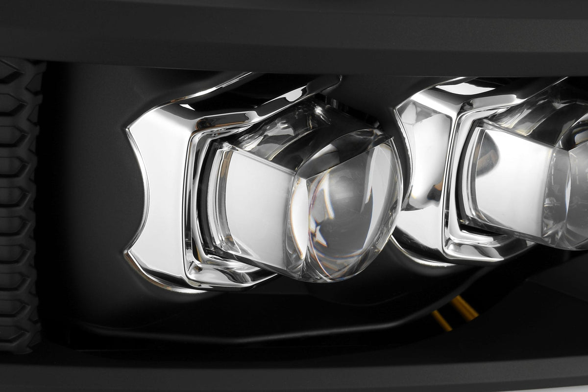 AlphaRex 880209 07-13 Chevrolet 1500 HD NOVA LED Projector Headlights Plank Style Matte Black with Activation Light/Sequential Signal