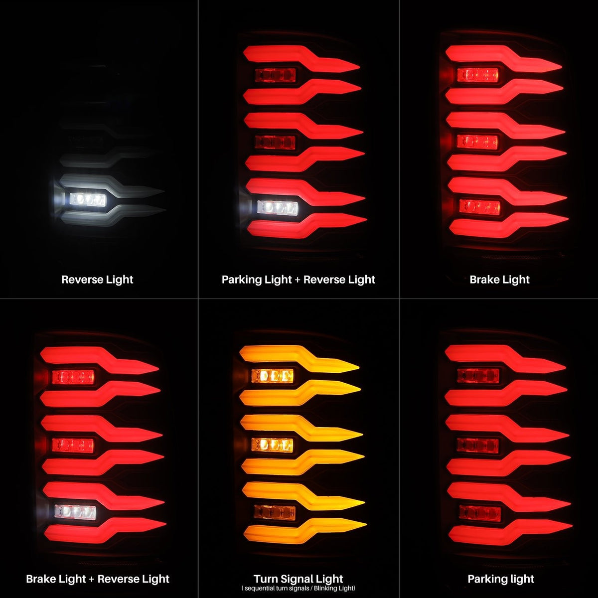 AlphaRex 630060 07-13 GMC Sierra 1500/07-14 2500/3500 HD (No Classic/Dually) Luxx-Series LED Tail Lights Black