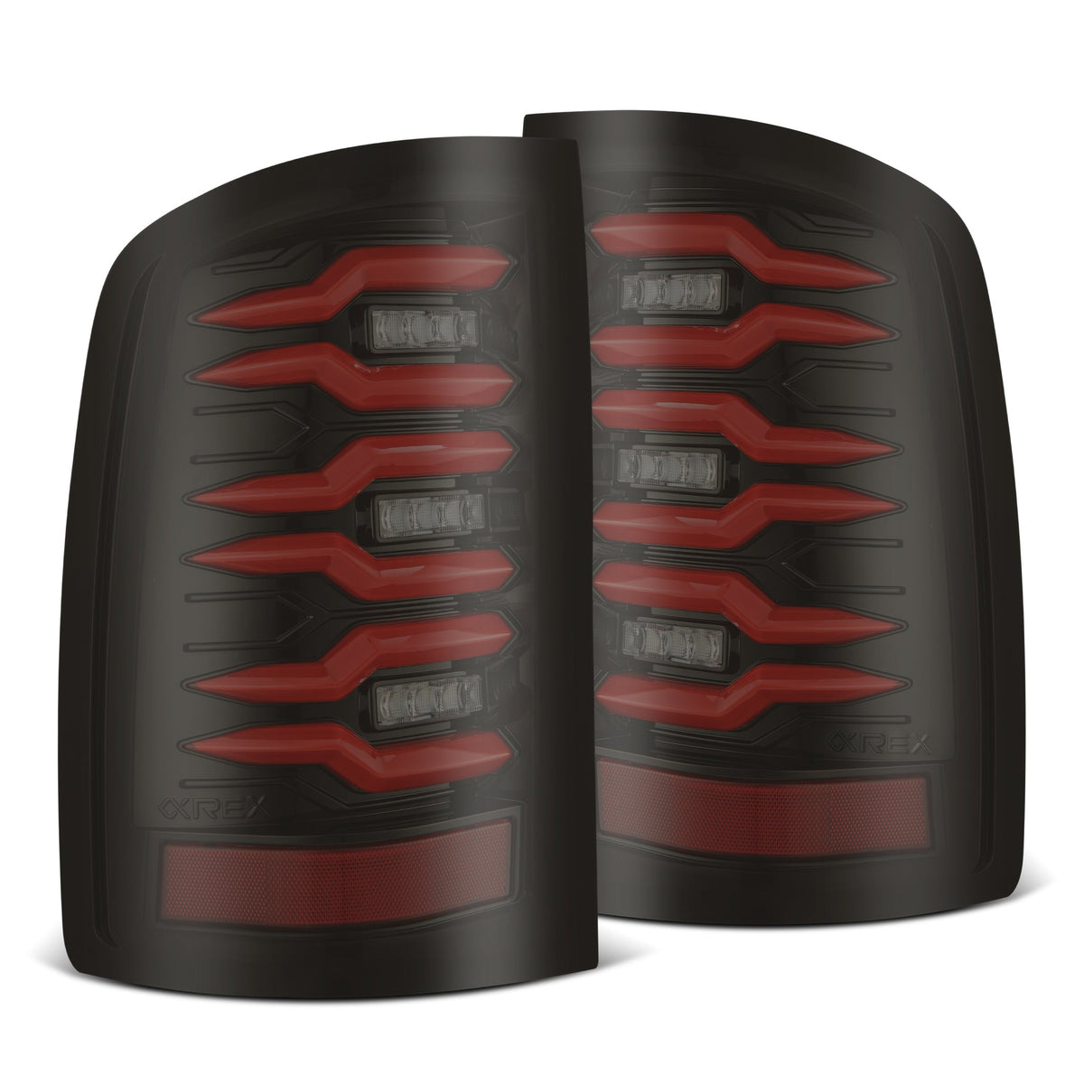AlphaRex 630080 07-13 GMC Sierra 1500/07-14 2500/3500 HD (No Classic/Dually) Luxx-Series LED Tail Lghts Black Red
