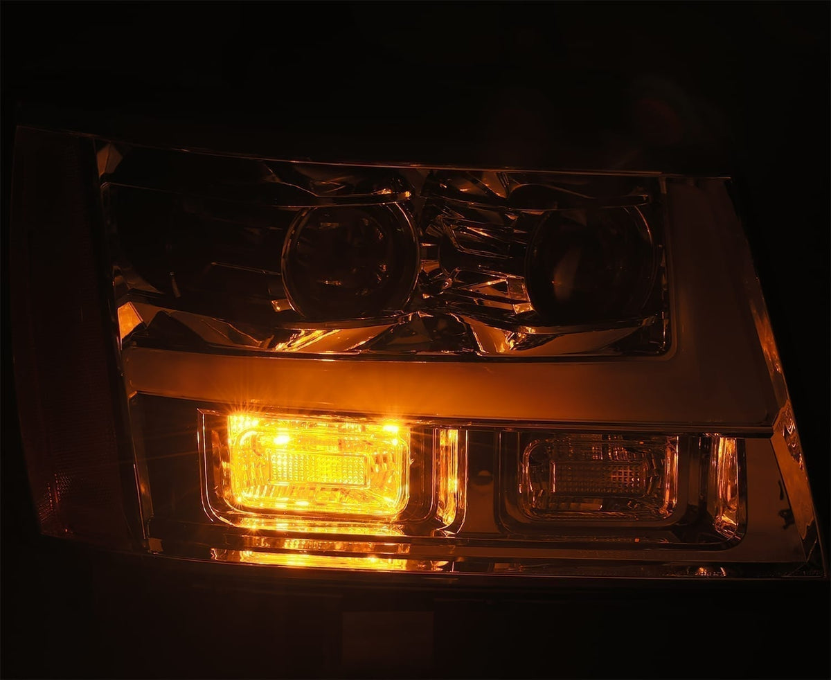 AlphaRex 880296 07-14 Chevrolet Tahoe/Suburban LUXX Series LED Projector headlights Chrome with DRL/Sequential