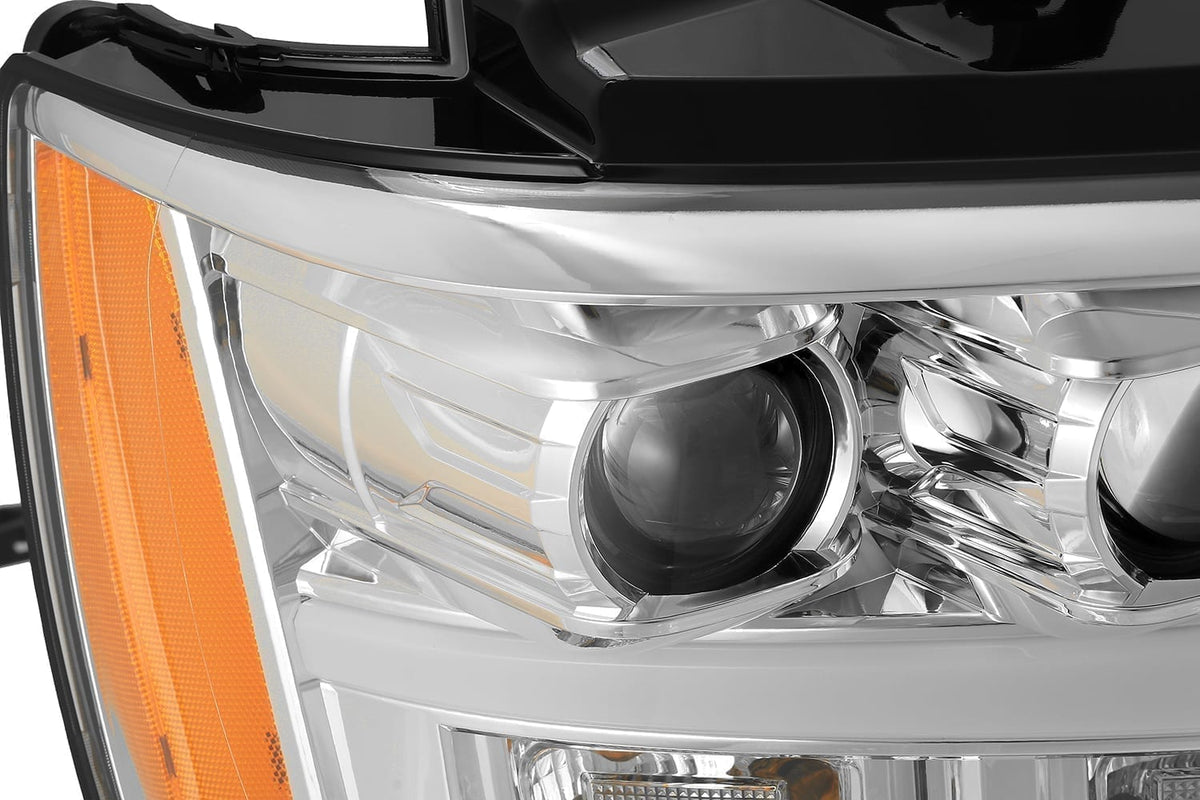 AlphaRex 880298 07-14 Chevrolet Tahoe PRO-Series Projector Headlights Chrome with Activation Light/Sequential Signal/DRL