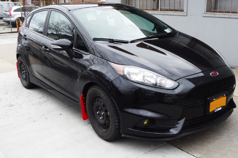 Rally Armor UR Mud Flaps - 2014-2019 Ford Fiesta - Red/White Logo - #MF29-UR-RD/WH