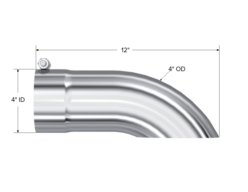 MBRP T5081 Exhaust Tip - 4" OD Turn Down 4" inlet 12" length | T304 Stainless