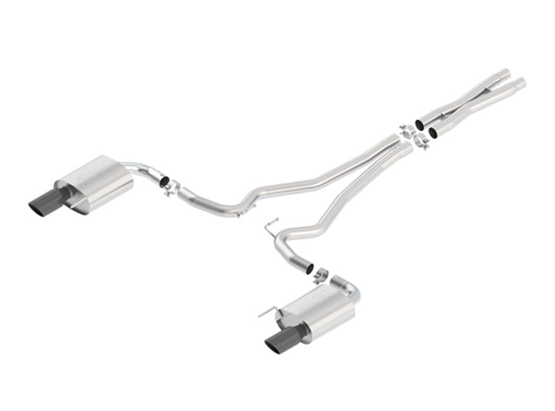 Borla 140591BC Atak S Cat-Back 15-17 Ford Mustang GT 5.0L V8 MT/AT 2.5in pipe 4in tip (Black Chrome) - #140591BC
