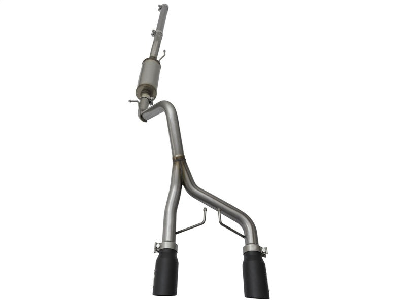 aFe Rebel Series CB 2.5in Dual Center Exit SS Exhaust w/ Black Tips 07-15 Jeep Wrangler 3.6L/3.8L V6 - #49-48056-B