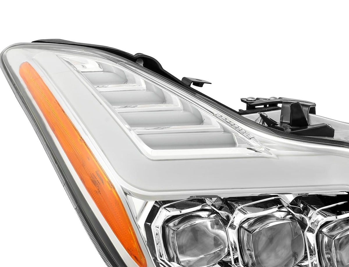 AlphaRex 881984 08-13 Infiniti G37 NOVA LED Projector Headlights Chrome with Activation Light/Sequential Signal/DRL