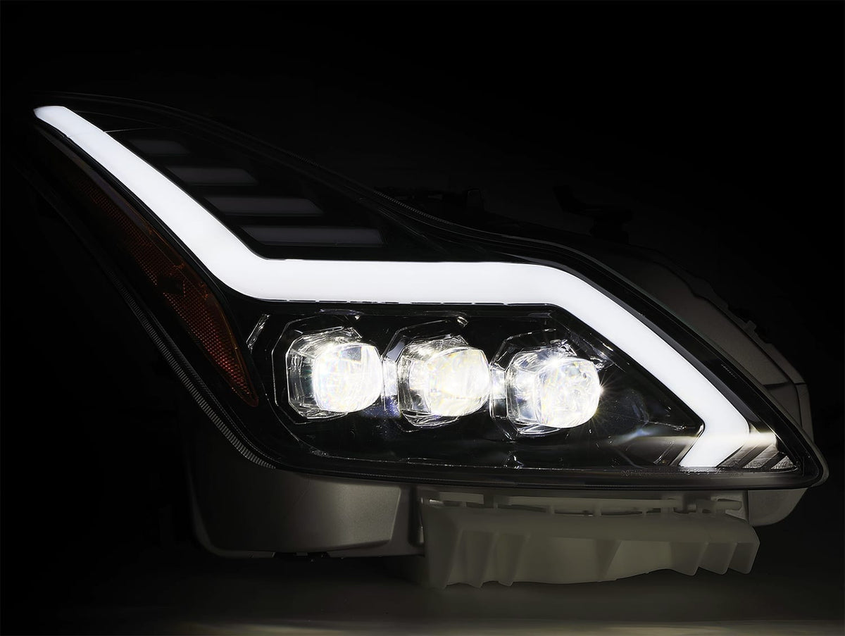 AlphaRex 881984 08-13 Infiniti G37 NOVA LED Projector Headlights Chrome with Activation Light/Sequential Signal/DRL