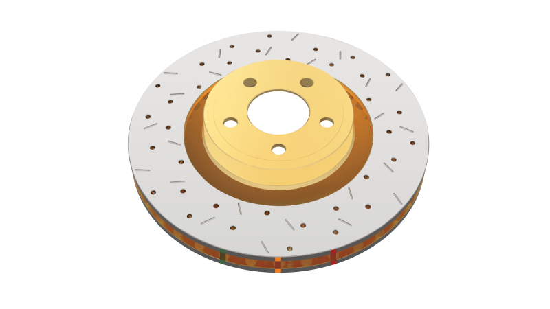 DBA 05-13 Ford Mustang GT/V6 Rear Drilled & Slotted 4000 Series Rotor w/ Gold Hat