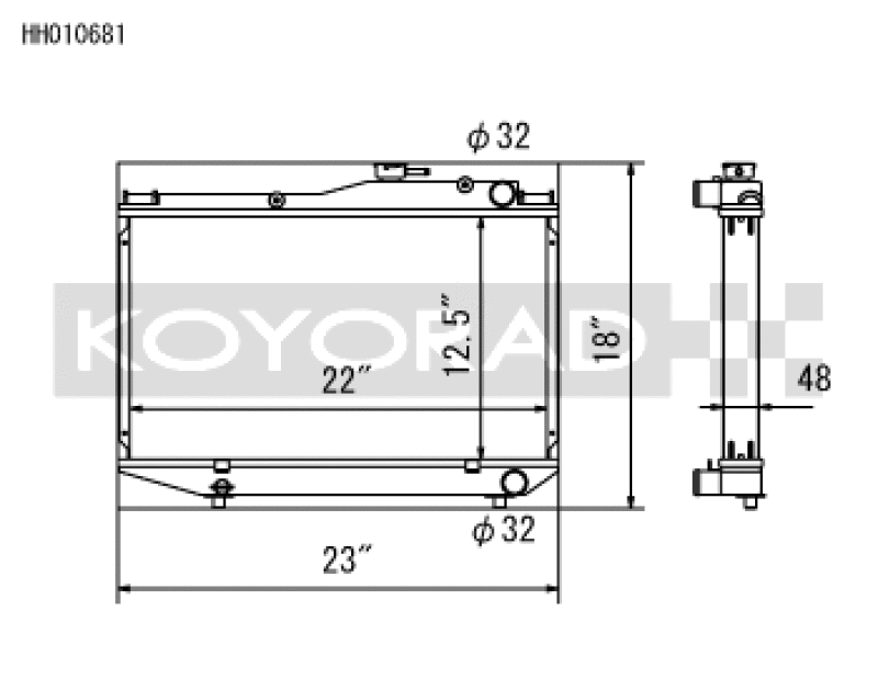 Koyo HH010681 for 84-87 Toyota Corolla GT-S 1.6L 4AGE AE86 Radiator