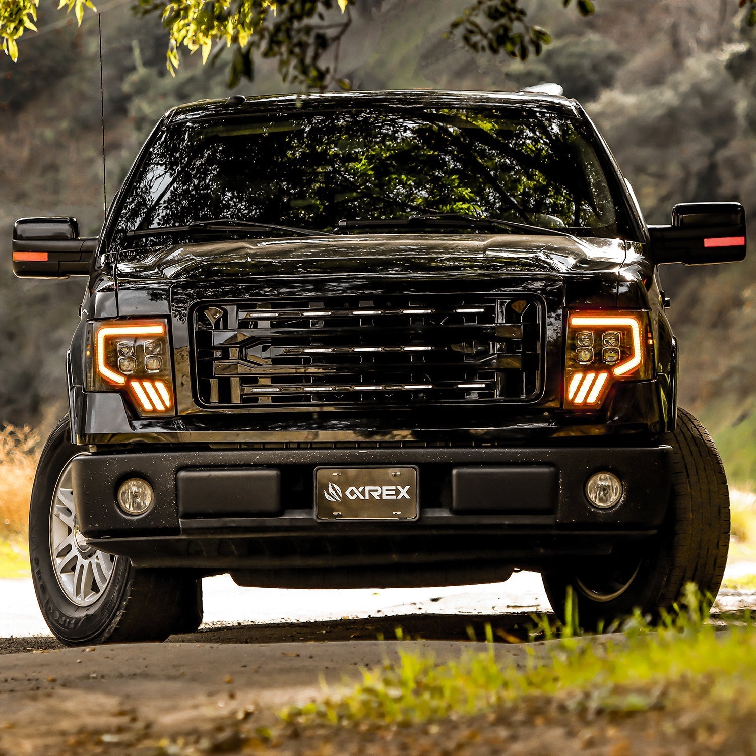 AlphaRex 880093 09-14 Ford F150 NOVA-Series LED Projector Headlights Alpha Black w/Activation Light & Sequential Signal /Switchback DBL