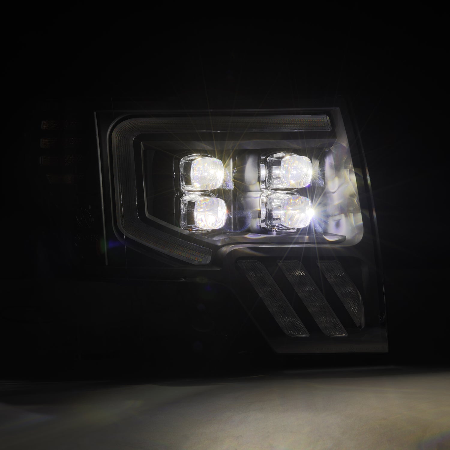 AlphaRex 880093 09-14 Ford F150 NOVA-Series LED Projector Headlights Alpha Black w/Activation Light & Sequential Signal /Switchback DBL