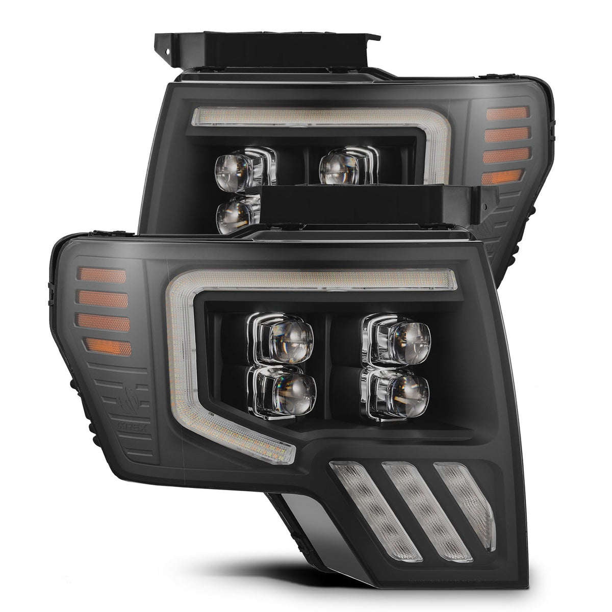 AlphaRex 880095 09-14 Ford F150 NOVA-Series LED Projector Headlights Black with Activation Light & Sequential Signal /Switchback DBL