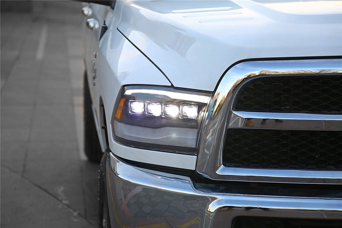 AlphaRex 880590 09-18 Dodge Ram 1500 HD NOVA LED Projector Headlights Plank Style Design Gloss Black with DRL