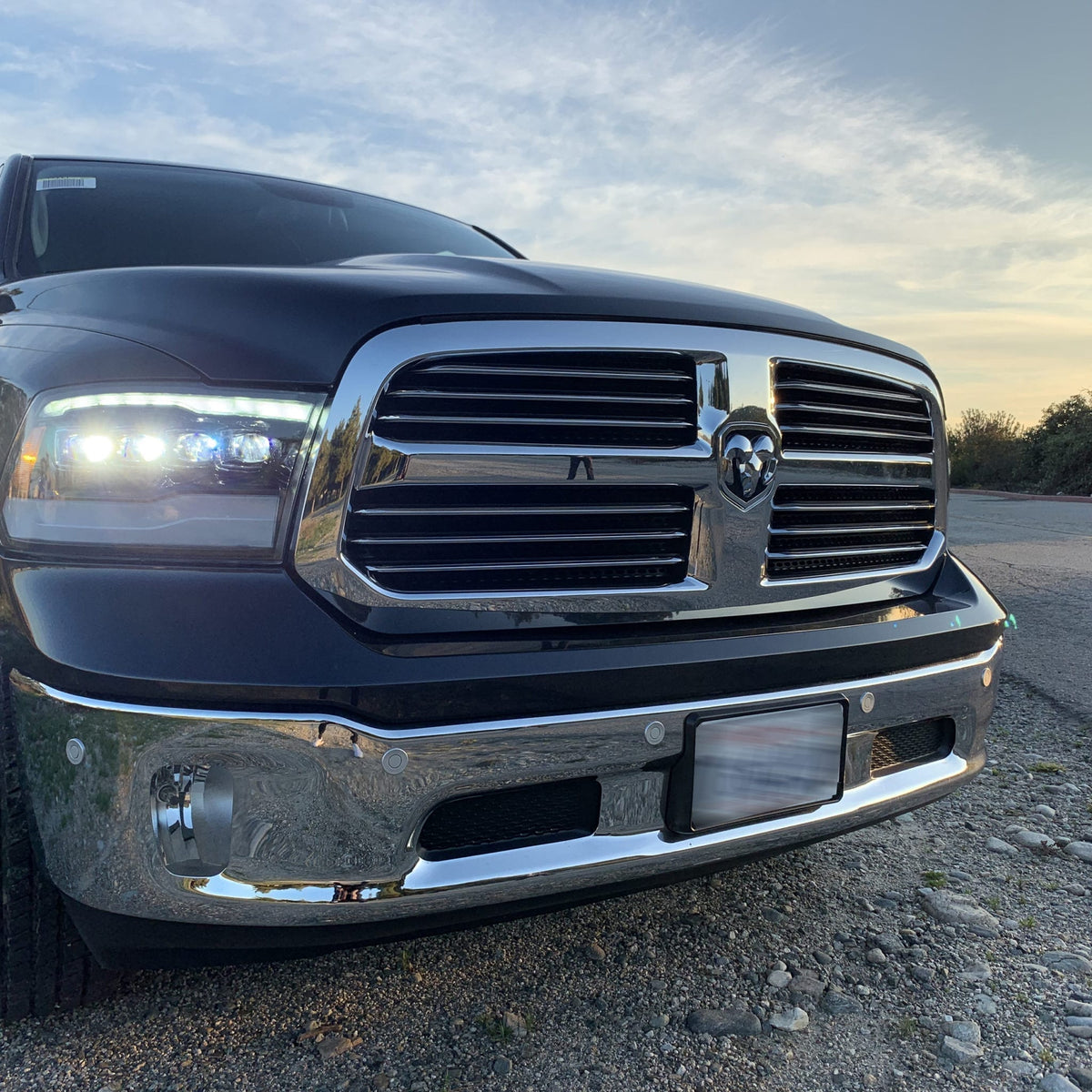 AlphaRex 880590 09-18 Dodge Ram 1500 HD NOVA LED Projector Headlights Plank Style Design Gloss Black with DRL