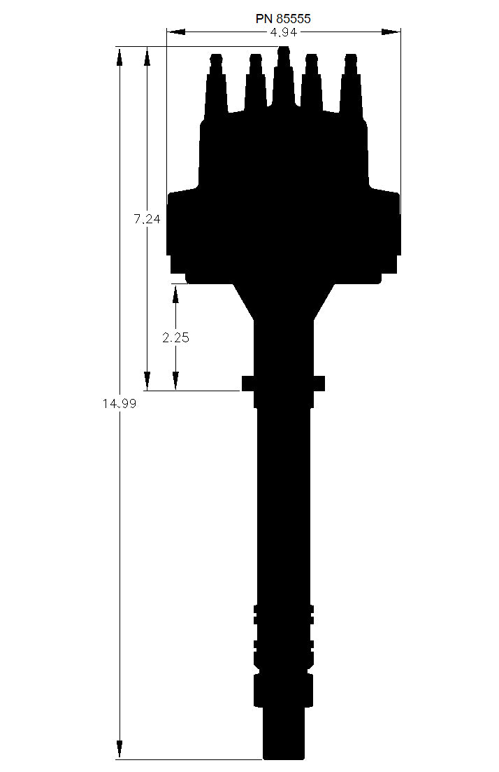 MSD 85555 for Chevy Black V8 Pro-Billet Distributor