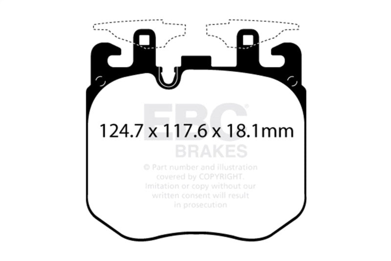EBC 2017+ BMW (Alpina) B7 xDrive 4.4L Twin Turbo Yellowstuff Front Brake Pads DP42304R