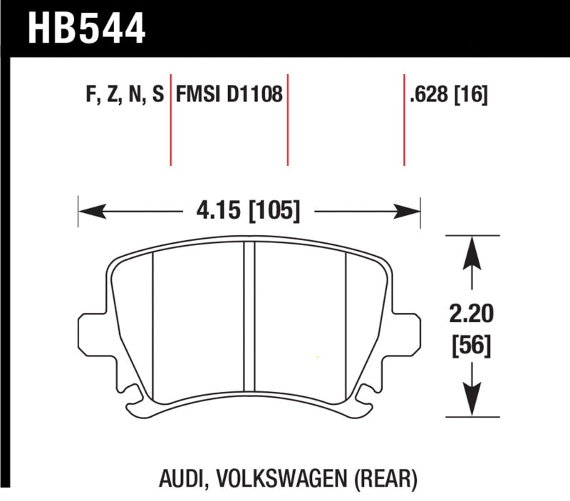 Hawk Performance HB544C.628 HPX Motorsport Brake Pads