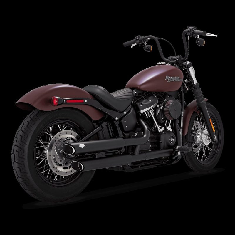Vance & Hines 46376 Twin Slash PCX Slip-Ons Black for 2018-2025 Harley-Davidson Softail
