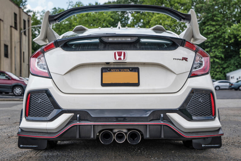 Rally Armor Mud Flaps - 2017-2021 Honda Civic - RAL UR Blk Flap/Dark Grey Logo - #MF47-UR-BLK/DGRY