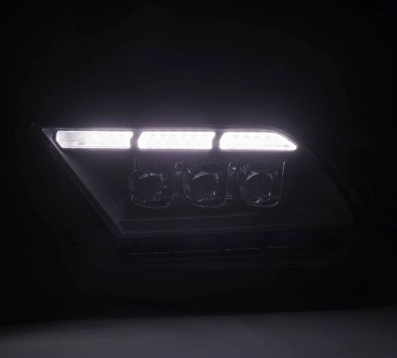 AlphaRex 880490 10-12 Ford Mustang NOVA-Series LED Projector Headlights Alpha-Black with Activation Lght & Sequential Signal Switchback DBL