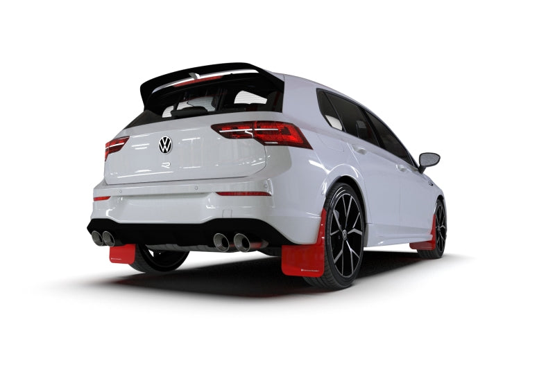 Rally Armor UR Mud Flaps - 2022-2025 Volkswagen GTI / Golf R - Black/Red Logo - #MF80-UR-BLK/RD