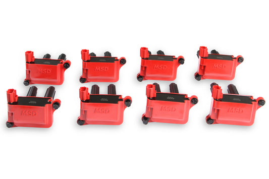 MSD 82558 Blaster Ignition Coil - Gen III for HEMI 2005-2024 - Red - 8-Pack 5.7/6.1/6.2/6.4