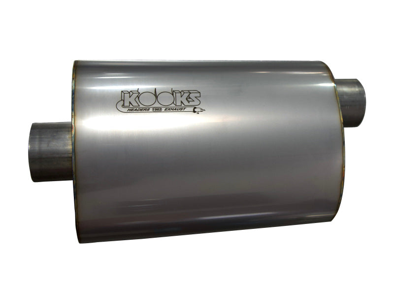 Kooks MUF-009 2.5in. Oval Center/Offset Muffler 12in. Long Body Stainless Steel