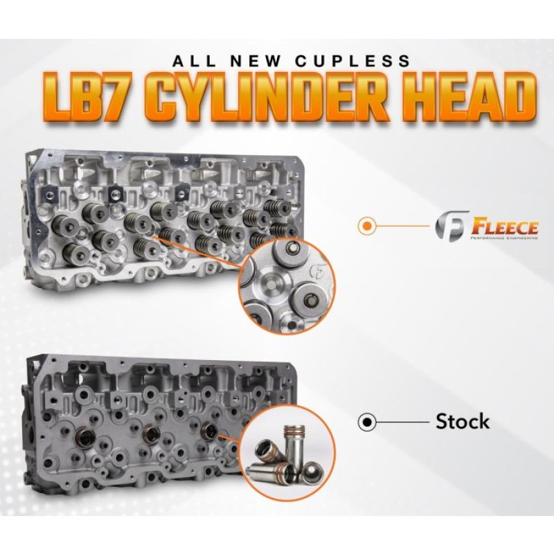 Fleece Performance FPE-61-10001-P-CL for 01-04 GM Duramax LB7 Freedom Cylinder Head w/Cupless Injector Bore (Pssgr Side)