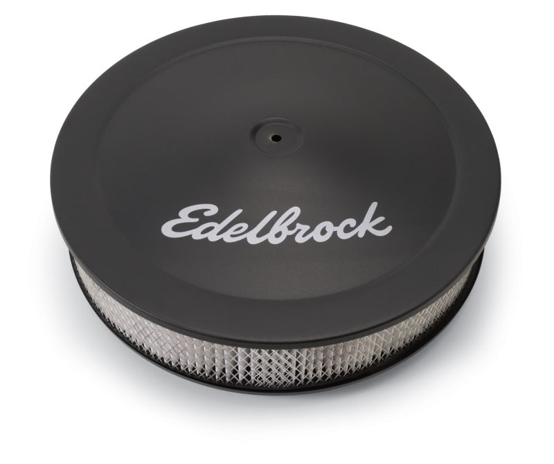 Edelbrock 1223 Pro-Flo Round Air Cleaner 14 x 3-3/4 in Dropped Base Black