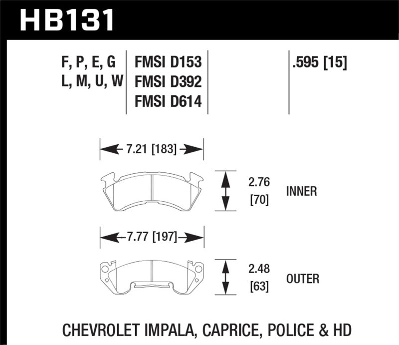 Hawk Performance HB131U.595 DTC-70 Motorsport Brake Pads