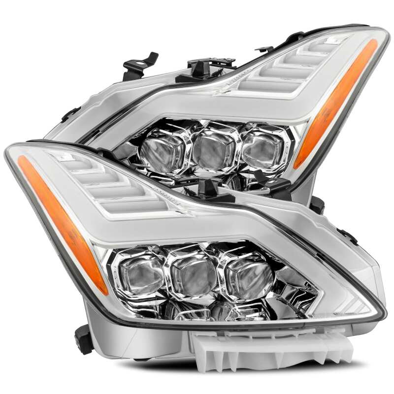 AlphaRex 881984 08-13 Infiniti G37 NOVA LED Projector Headlights Chrome with Activation Light/Sequential Signal/DRL