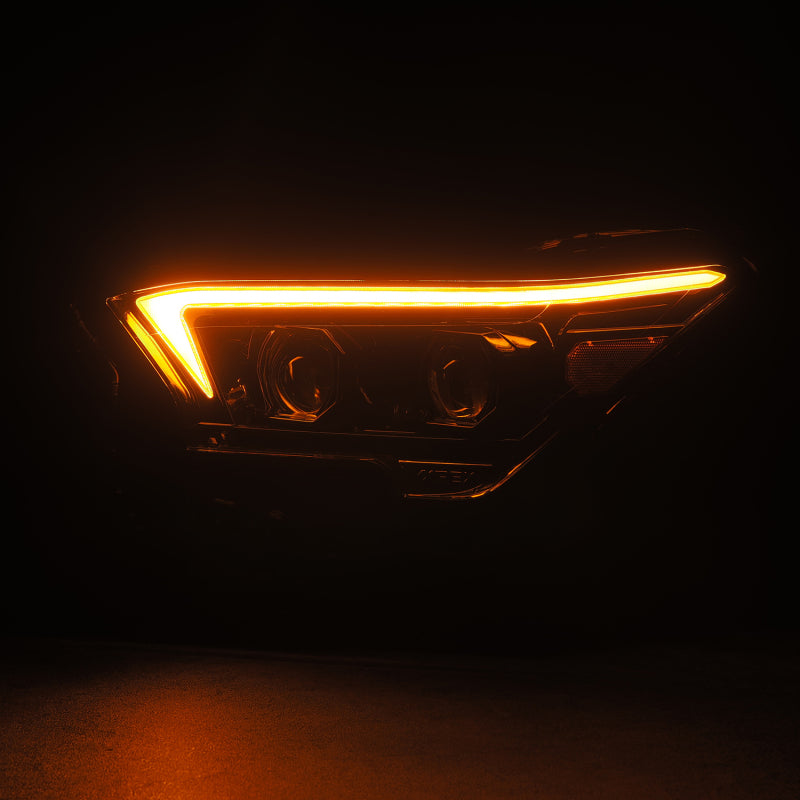 AlphaRex 880334 23-24 Toyota Tacoma LUXX-Series LED Projector Headlights Alpha Black with Activation Light & Sequential Signal + DRL