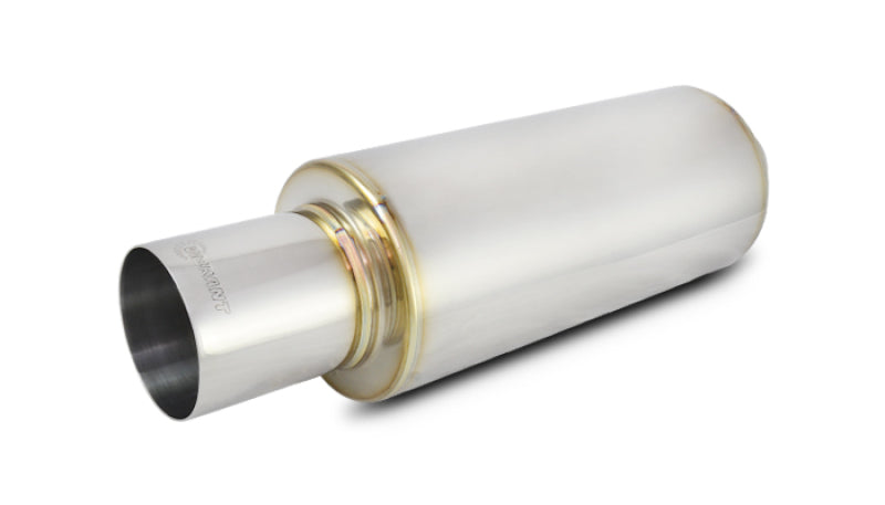 Vibrant TPV Turbo Round Muffler (23in Long) with 4in Round Tip Straight Cut